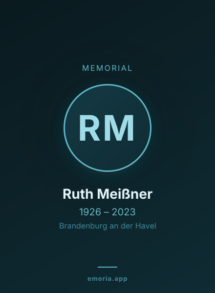 Memorial portrait of Ruth Meißner