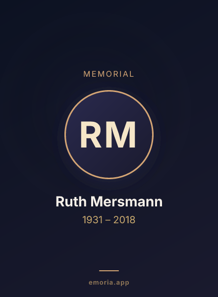Memorial portrait of Ruth Mersmann