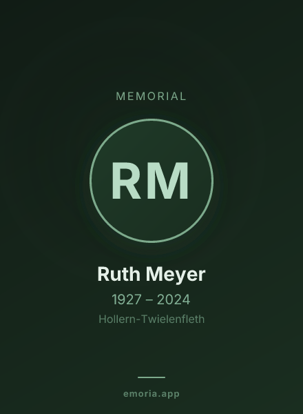 Memorial portrait of Ruth Meyer