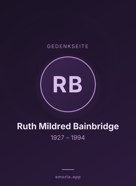 Gedenkportrait von Ruth Mildred Bainbridge