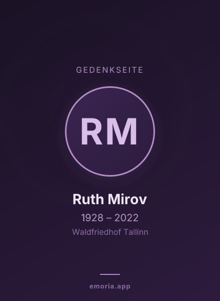 Gedenkportrait von Ruth Mirov