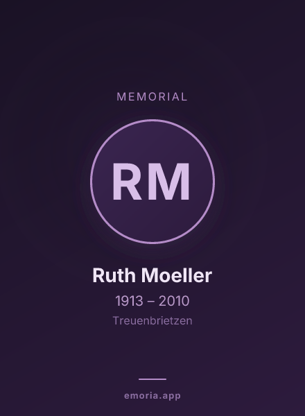 Memorial portrait of Ruth Moeller