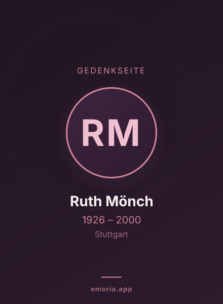 Gedenkportrait von Ruth Mönch