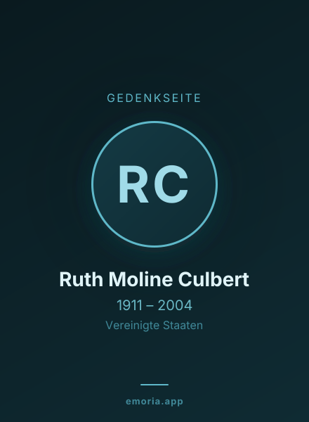 Gedenkportrait von Ruth Moline Culbert
