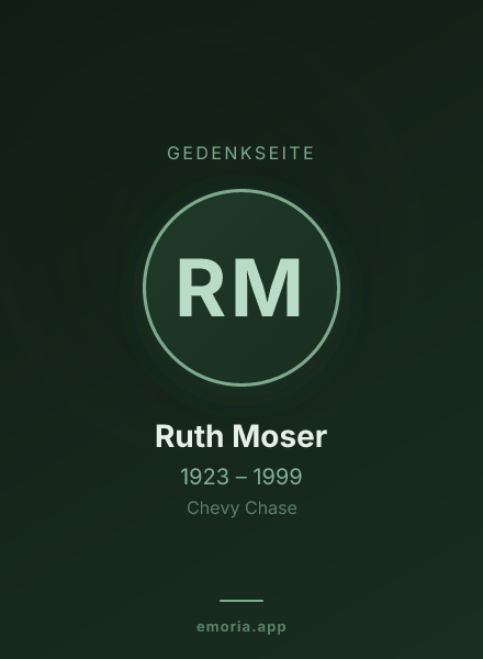 Gedenkportrait von Ruth Moser
