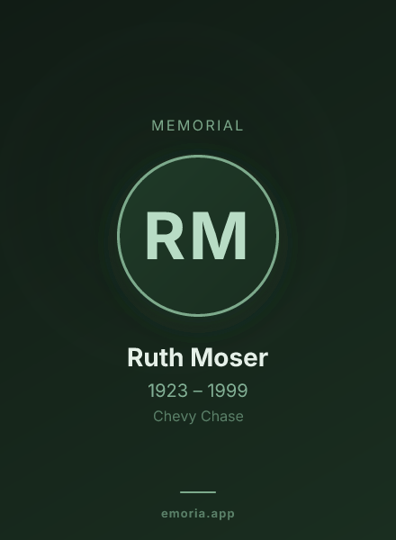 Memorial portrait of Ruth Moser