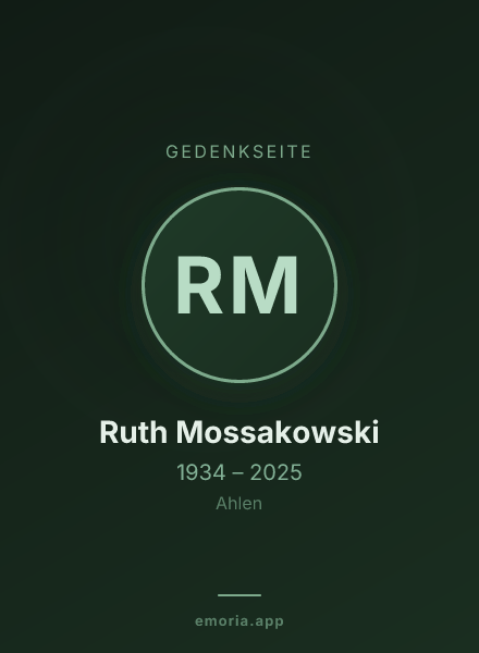 Gedenkportrait von Ruth Mossakowski