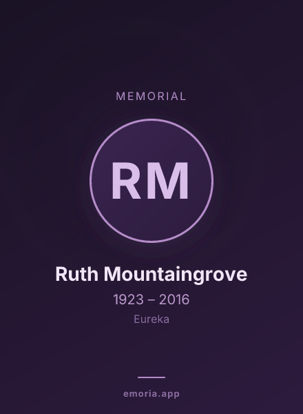 Memorial portrait of Ruth Mountaingrove