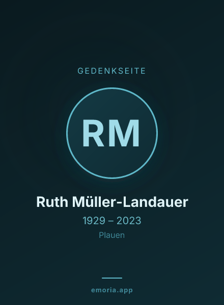 Gedenkportrait von Ruth Müller-Landauer