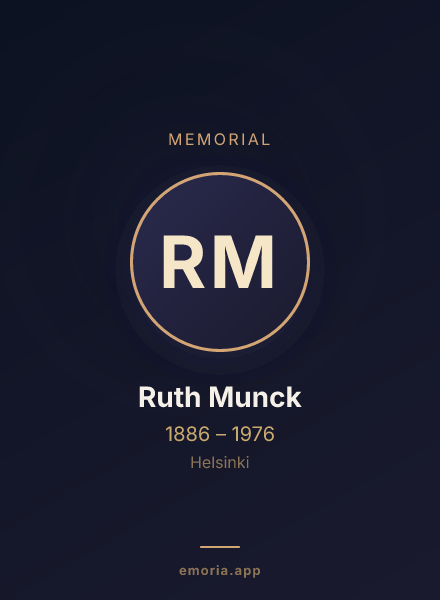 Memorial portrait of Ruth Munck