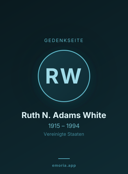 Gedenkportrait von Ruth N. Adams White