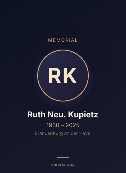 Memorial portrait of Ruth Neu. Kupietz
