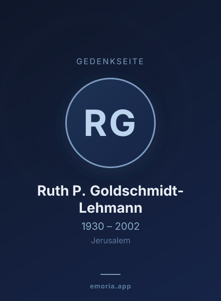 Gedenkportrait von Ruth P. Goldschmidt-Lehmann