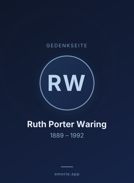 Gedenkportrait von Ruth Porter Waring