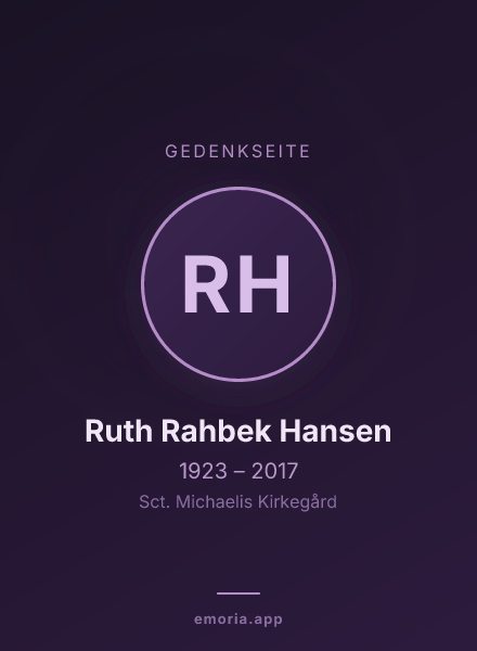 Gedenkportrait von Ruth Rahbek Hansen
