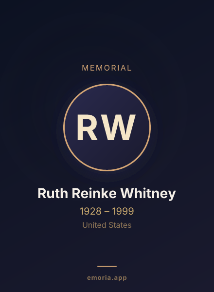 Memorial portrait of Ruth Reinke Whitney