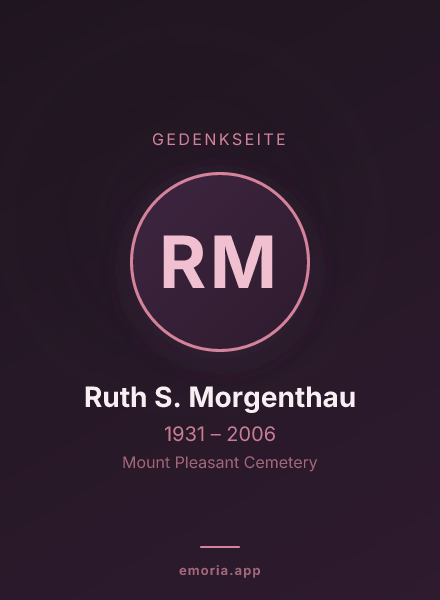 Gedenkportrait von Ruth S. Morgenthau