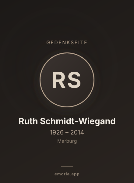 Gedenkportrait von Ruth Schmidt-Wiegand
