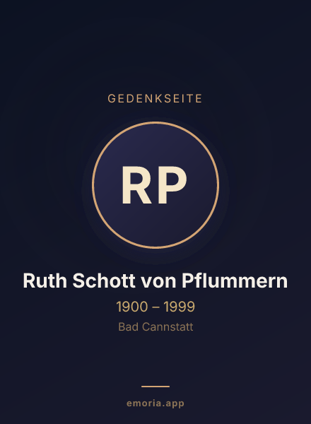 Gedenkportrait von Ruth Schott von Pflummern