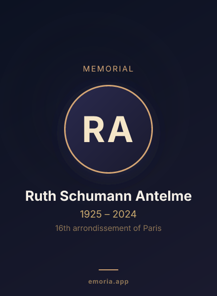 Memorial portrait of Ruth Schumann Antelme