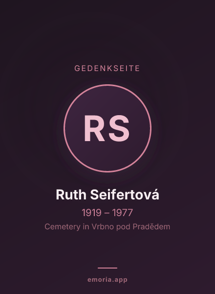 Gedenkportrait von Ruth Seifertová