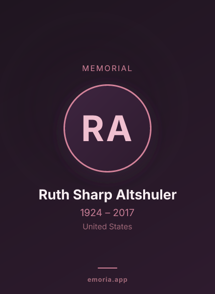 Memorial portrait of Ruth Sharp Altshuler