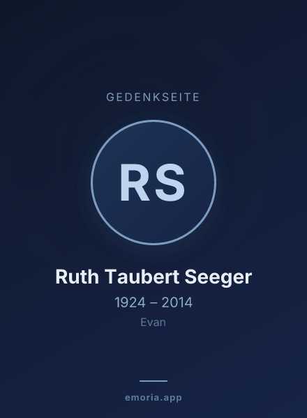 Gedenkportrait von Ruth Taubert Seeger