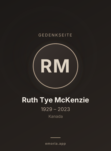 Gedenkportrait von Ruth Tye McKenzie