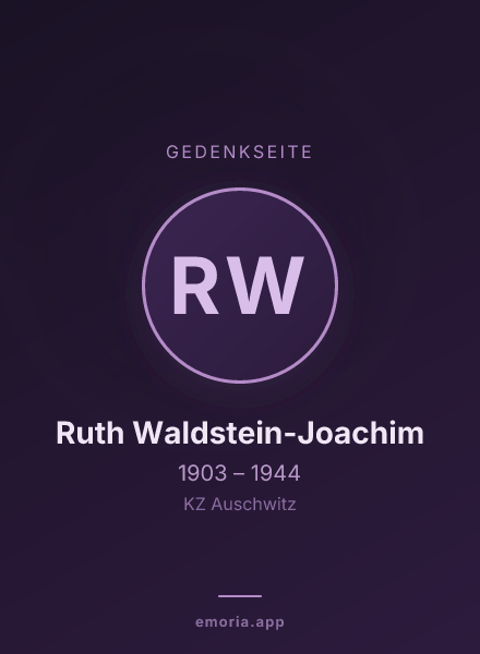 Gedenkportrait von Ruth Waldstein-Joachim