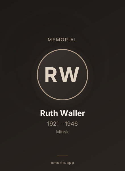 Memorial portrait of Ruth Waller