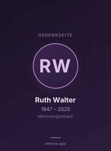 Gedenkportrait von Ruth Walter