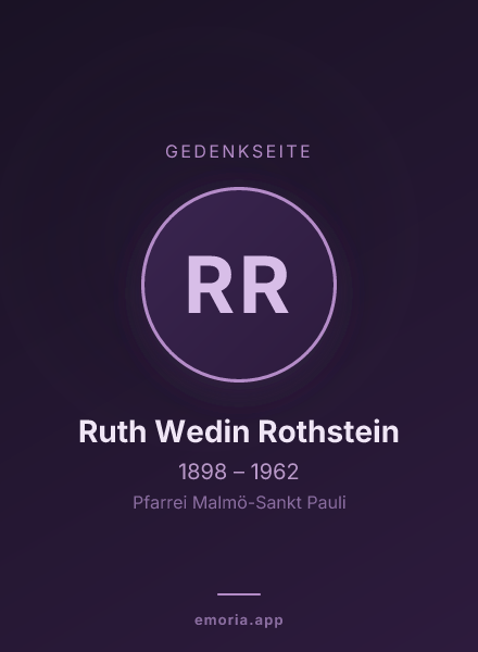 Gedenkportrait von Ruth Wedin Rothstein