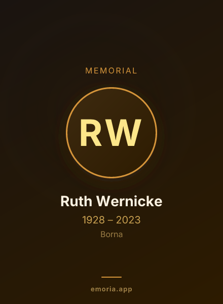 Memorial portrait of Ruth Wernicke
