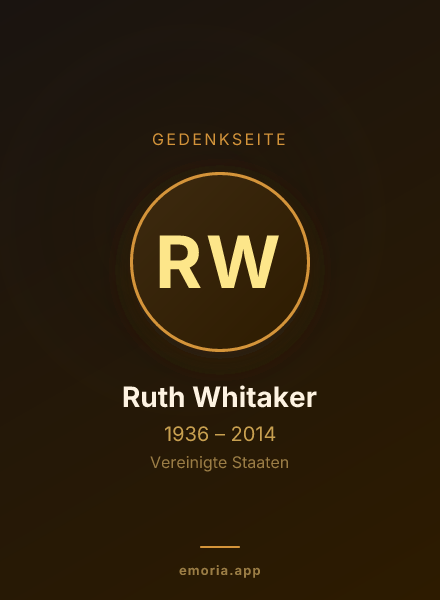 Gedenkportrait von Ruth Whitaker