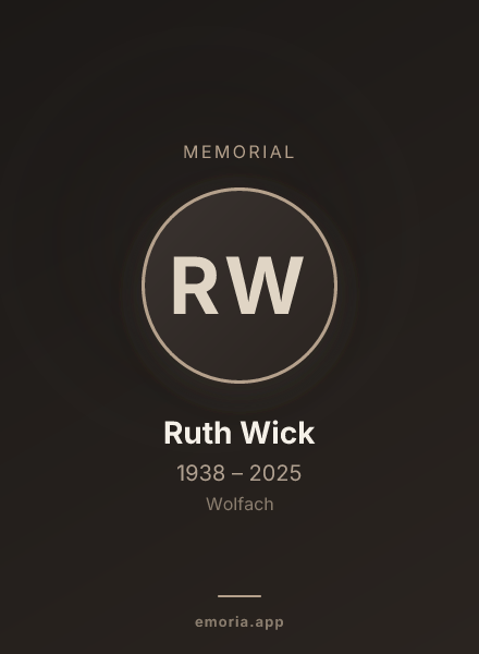 Memorial portrait of Ruth Wick