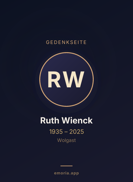 Gedenkportrait von Ruth Wienck