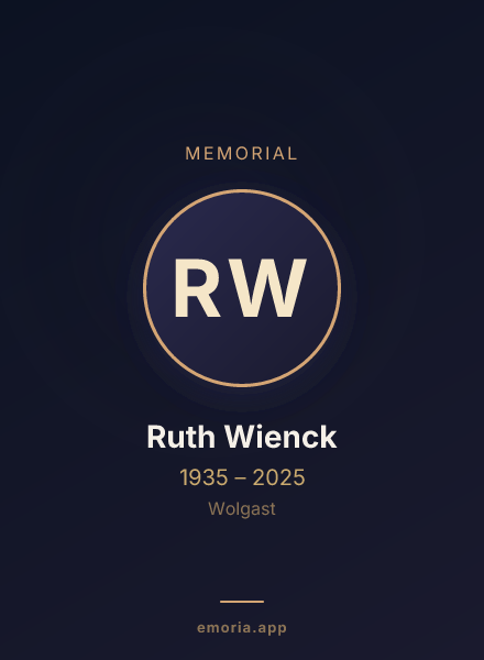 Memorial portrait of Ruth Wienck