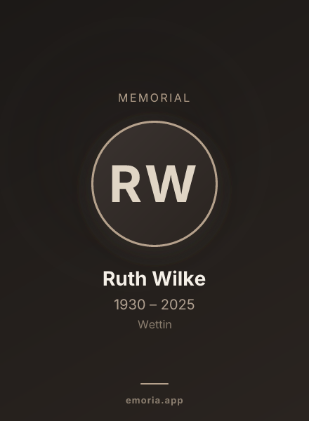 Memorial portrait of Ruth Wilke