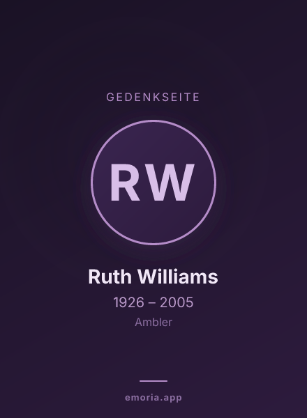 Gedenkportrait von Ruth Williams