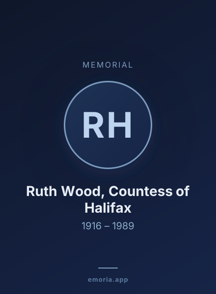 Memorial portrait of Ruth Wood, Countess of Halifax