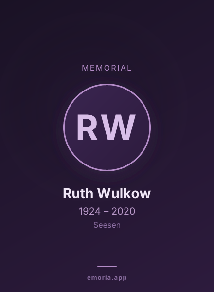 Memorial portrait of Ruth Wulkow
