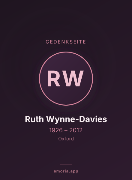 Gedenkportrait von Ruth Wynne-Davies