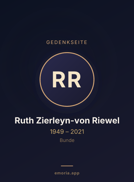 Gedenkportrait von Ruth Zierleyn-von Riewel