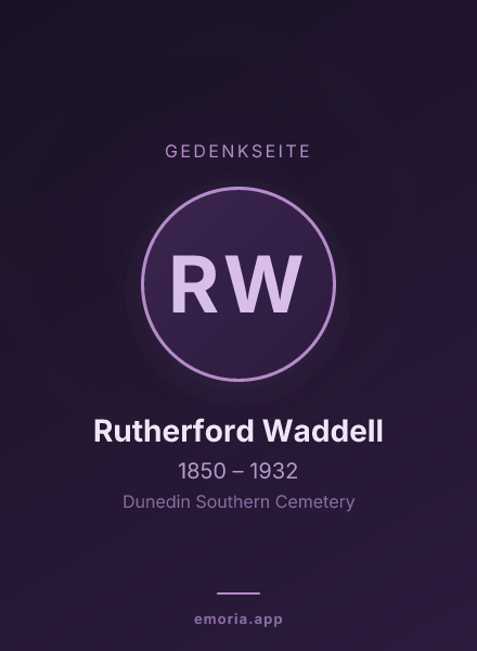 Gedenkportrait von Rutherford Waddell