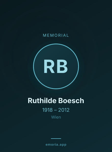 Memorial portrait of Ruthilde Boesch