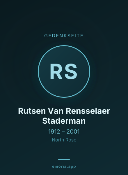 Gedenkportrait von Rutsen Van Rensselaer Staderman