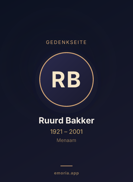 Gedenkportrait von Ruurd Bakker