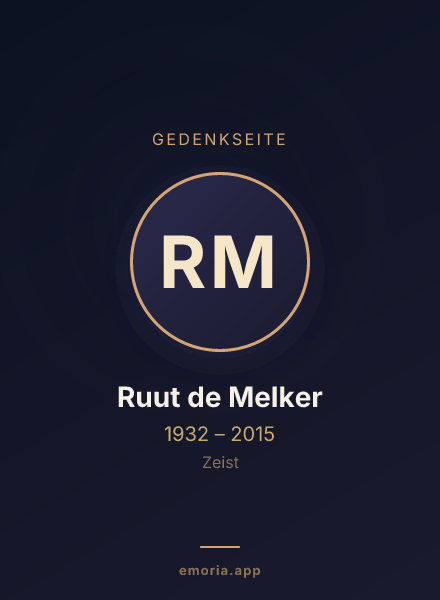 Gedenkportrait von Ruut de Melker