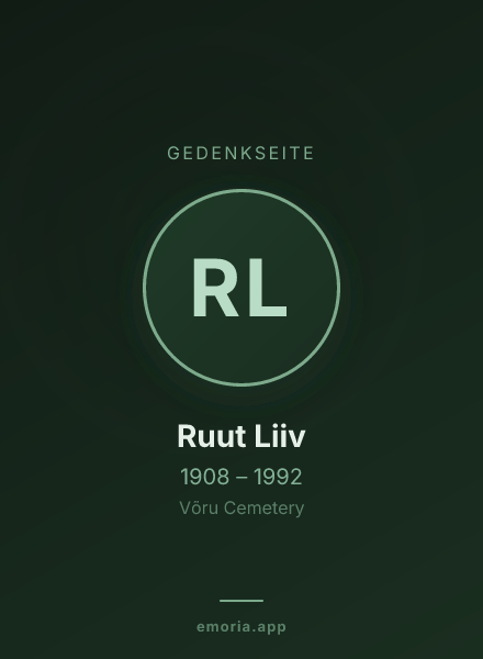 Gedenkportrait von Ruut Liiv