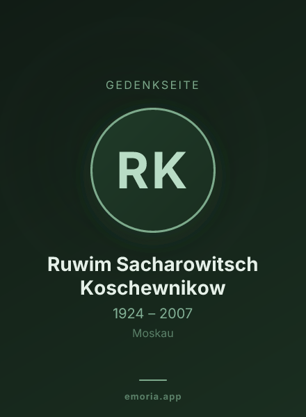 Gedenkportrait von Ruwim Sacharowitsch Koschewnikow